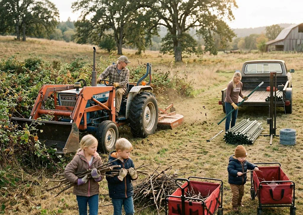 clearing and fencing the land